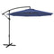 9.7ft Offset Patio UmbrellaCantilever Parasol with Crank Handle, 8 Ribs and Cross Base for Outdoor, Sun Shade, Blue