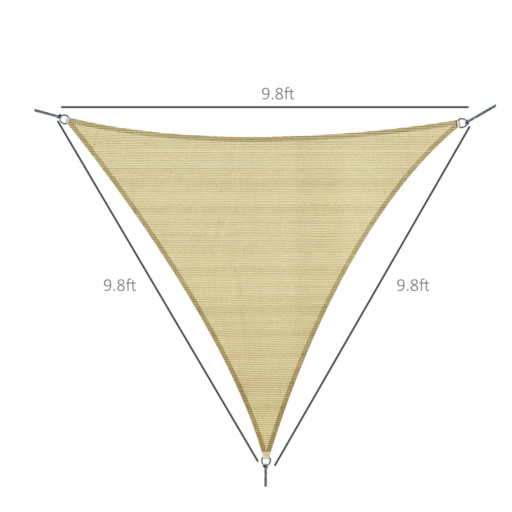 Outsunny Sun Shade Sail: 10ft Triangle UV Protection Outdoor Patio Shelter Canopy, Sand with Portable Bag 