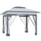 Outsunny Pop Up Canopy 12'x12' Sun Shade Tent with Mesh Sidewalls Adjustable Height Storage Bag Grey