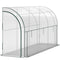 Walk-in Lean-to Greenhouse, Outdoor Gardening Green House with Zipper Roll-up Doors and Window, 10' x 3' x 5', White