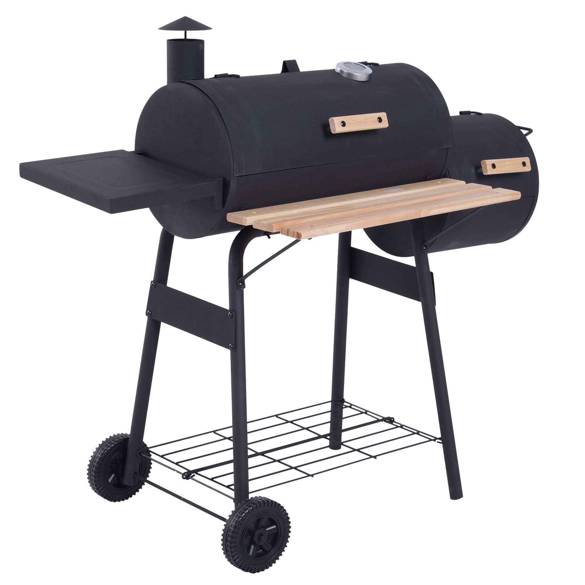 Outsunny 48" Freestanding Charcoal BBQ Grill Portable Smoker for Outdoor Camping Picnic Barbecue Cooker 