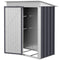 Outsunny Outdoor Storage Shed, Steel Lean-to Shed with Adjustable Shelf, Lock, Gloves, 5'x3'x6', Dark Grey