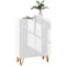 Narrow Shoe Storage Cabinet with Soft-Close Hinges and Adjustable Shelves for 15-20 Pairs of Shoes, High Gloss White