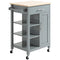 Kitchen Island, Compact Kitchen Cart on Wheels with Open Shelf & Storage Drawer for Dining Room, Kitchen, Grey