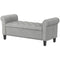 50 Inches Storage Ottoman, Upholstered Bedroom Bench with Rolled Arms and Button Tufted Storage, Light Grey