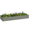 8 x 3 x 1ft Galvanized Raised Garden Bed, Metal Elevated Planter Box for Growing Flowers, Herbs, Succulents, Light Grey