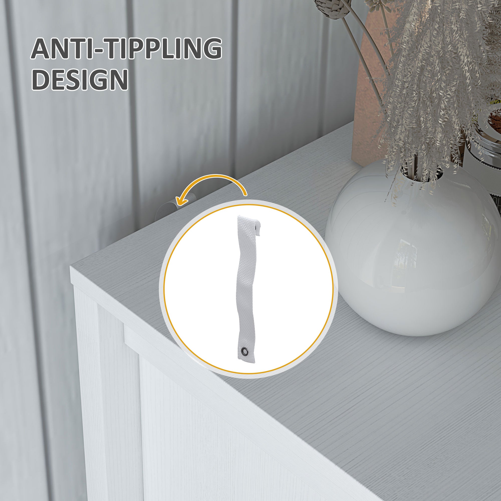 HOMCOM Sideboard Buffet TV Stand Storage Cabinet Barn Door Adjustable Shelf TVs up to 65 Inches White 