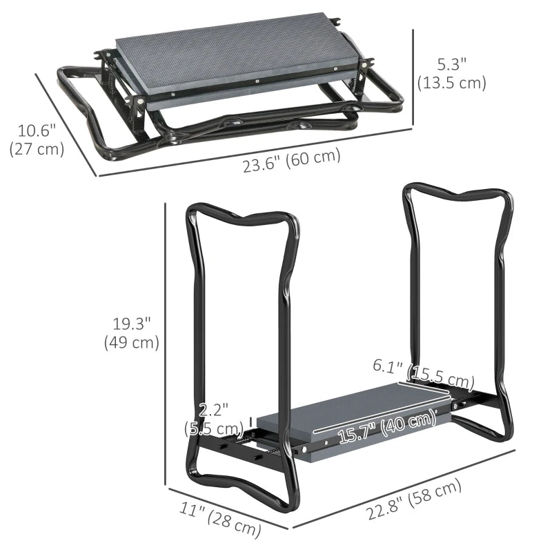 Garden Kneeler and Seat Stool, Folding Gardening Stool Kneeling Chair with Thicken Pad and Handles