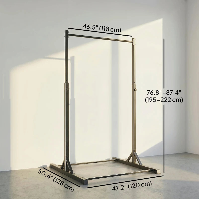 Soozier Portable Pull Up Station, Height Adjustable Pull Up Bar with 8 Levels for Home Gym Strength Training, 440LBS Capacity