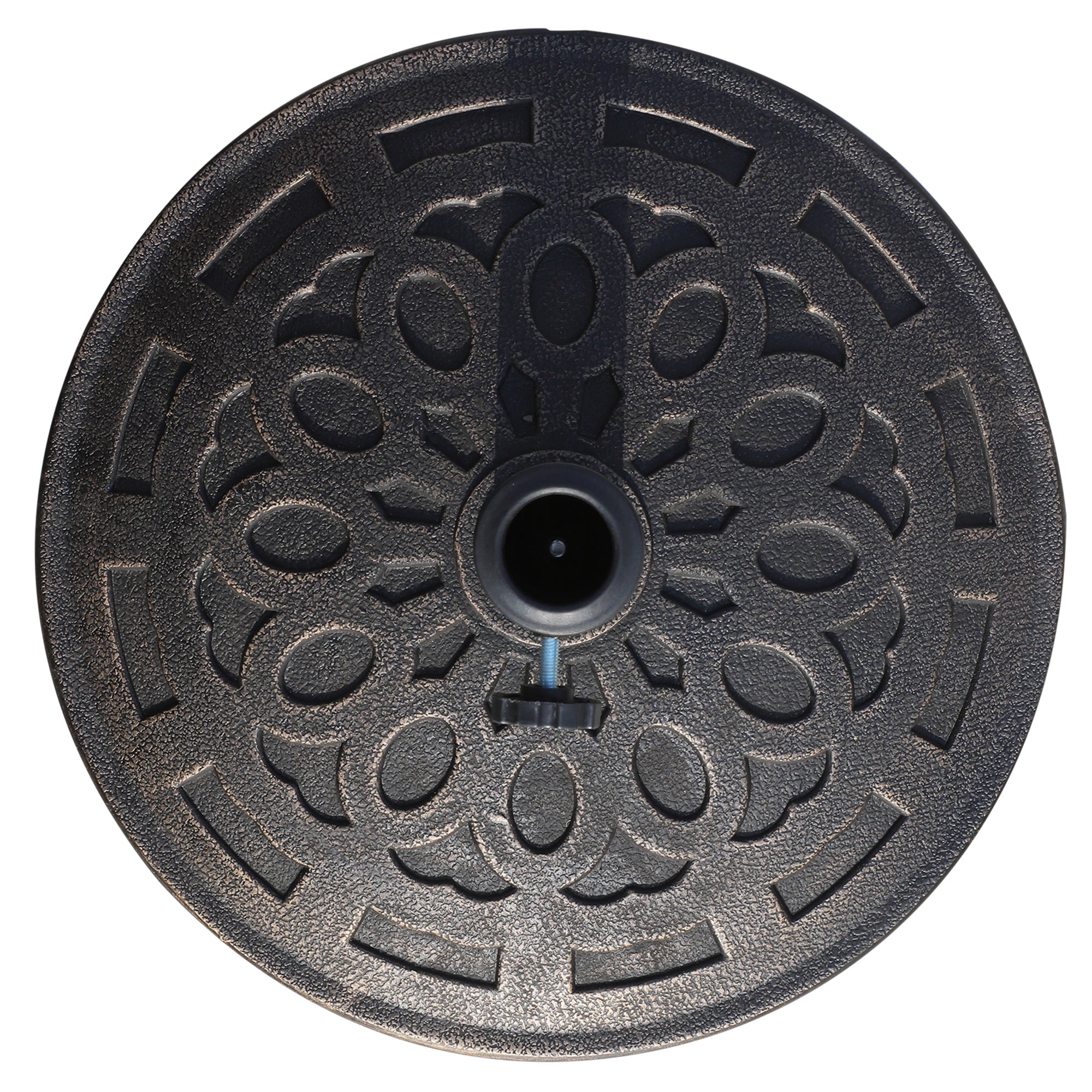 Outsunny Patio Umbrella Base 31 lb Heavy Duty Round Market Umbrella Holder Outdoor Garden Backyard Bronze 