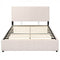 Queen Size Lift-up Storage Bed with Wooden Slat Support-Beige