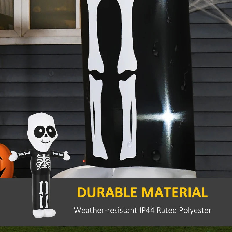 HOMCOM 10ft Halloween Inflatable Skeleton Ghost – LED Lighted, Indoor/Outdoor 