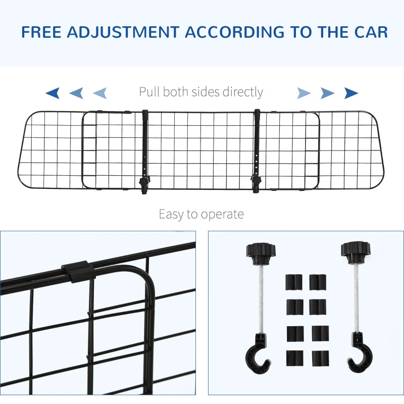 Adjustable Dog Car Barrier, Heavy Duty Dog Fence Car Safety Guard Gate for SUV, Vans, Trucks