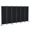 6 Panel Room Divider, 6 Ft Folding Privacy Screen, Portable Freestanding Partition Wall Divider, Black