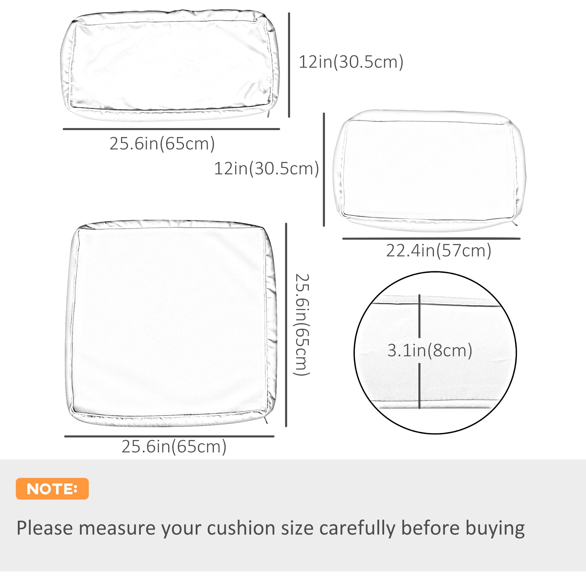 Outsunny Outdoor 14pc Patio Rattan Sofa Set Cushion Polyester Cover Replacement Set - No Cushion Included Light Blue 