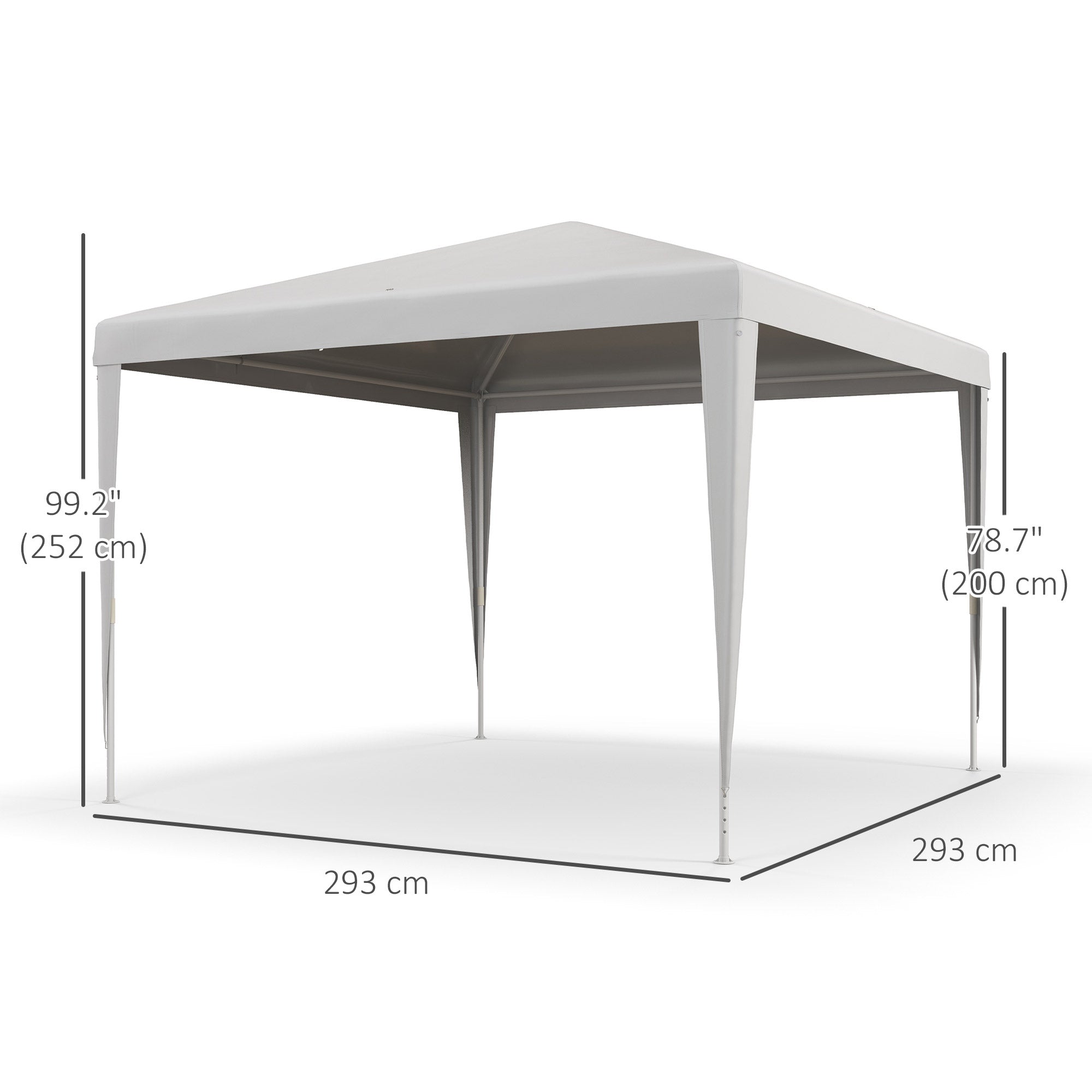 Outsunny 10x10ft Party Tent Portable Gazebo, Folding Garden Canopy Event Shelter Outdoor Sunshade White 