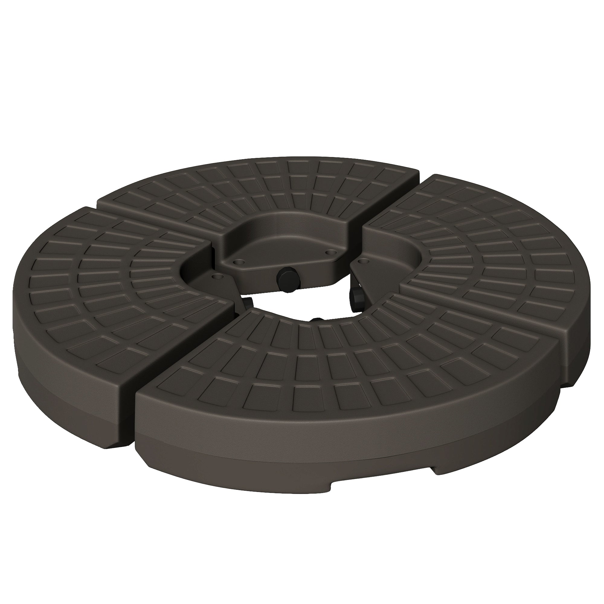 Outsunny Cantilever Umbrella Base: 4-Piece Circular Water/Sand Fillable Stand with Carry Handles 