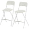 Folding Bar Stools Set of 2, Counter Height Foldable Stool with Wooden Effect Seat and Steel Frame for Kitchen, White