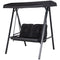 Outsunny Outdoor Porch Swing 2-Seater with Adjustable Canopy, Comfortable Patio Swing Chair for Garden, Poolside, Backyard in Black