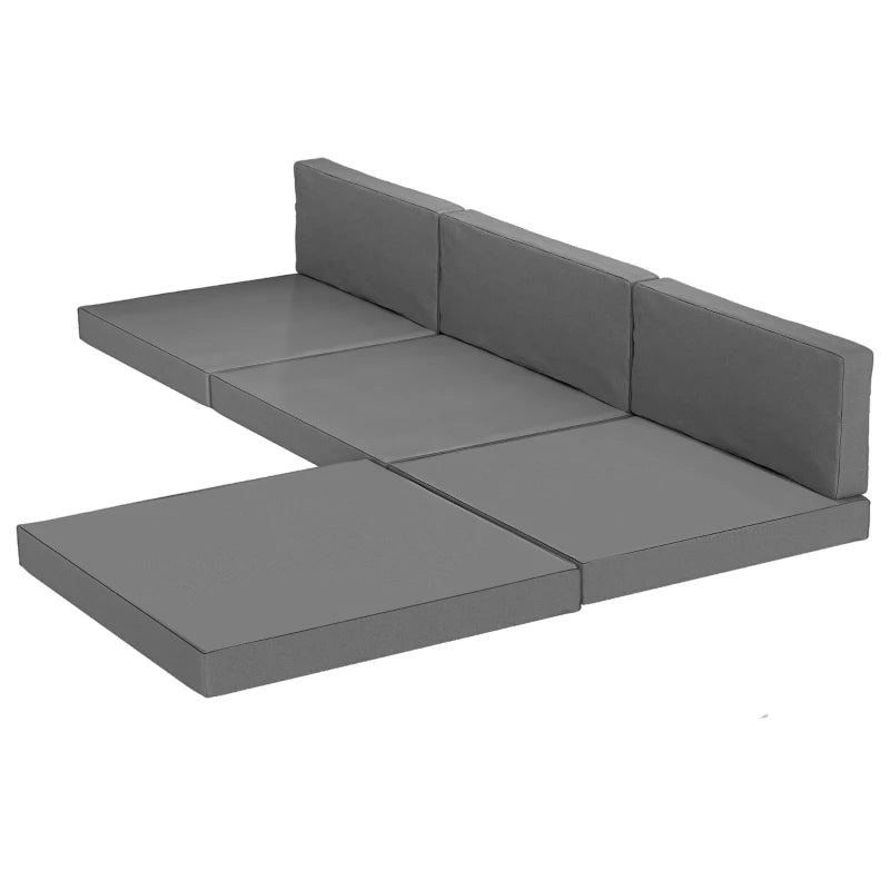 Patio Furniture Cushions Water-Repellent Outdoor Loveseat Cushion Removable Covers 23.6" x23.6", Grey