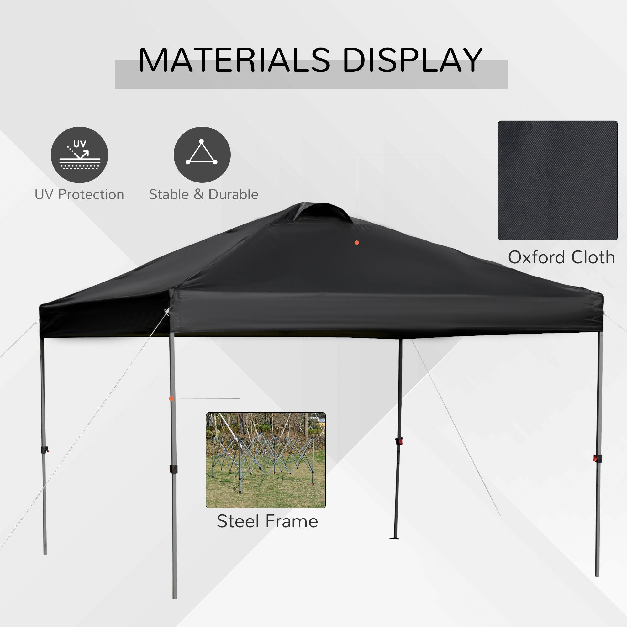Outsunny 10' x 10' Pop Up Canopy Tent with Airy Top Vents and Wheeled Carry Bag for Outdoor, Garden, Patio, Black 