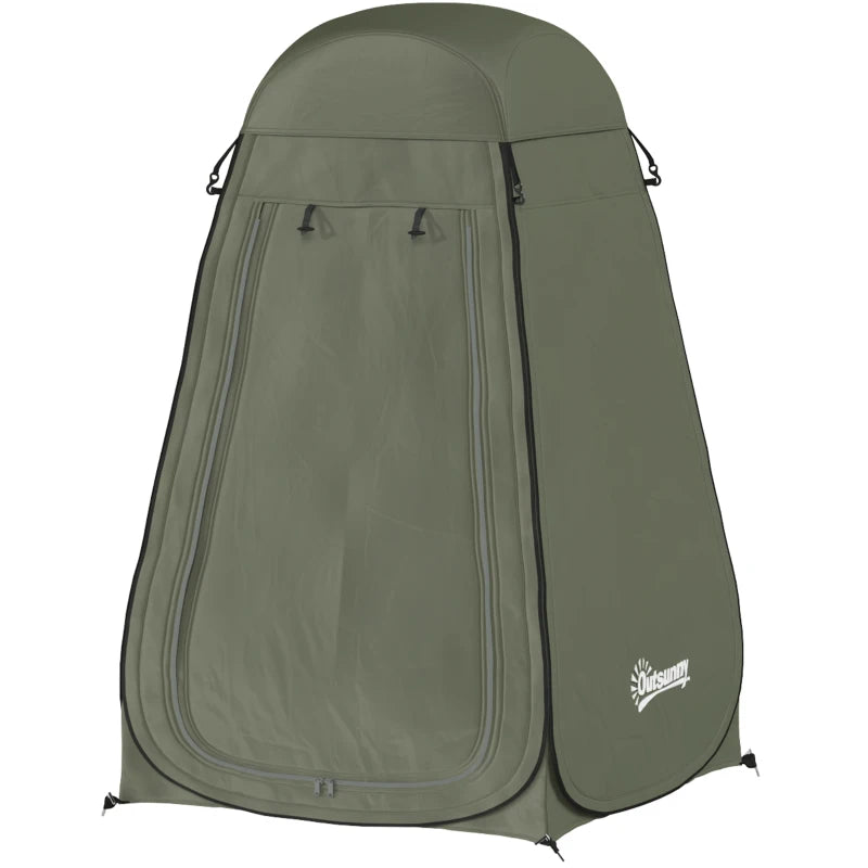 Pop Up Shower Tent, Portable Privacy Room for Outdoor Changing, Dressing, Fishing Storage with Carrying Bag, Green