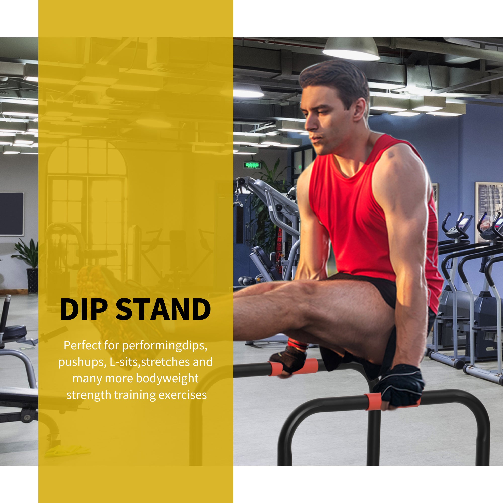 Soozier Push Up Stand Handle Gym Bar Workout Training Exercise Home Fitness Portable Dip Bars Strength 