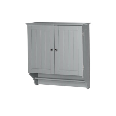 Gray 2-Door Bathroom Wall Cabinet with Towel Bar - Free Shipping 
