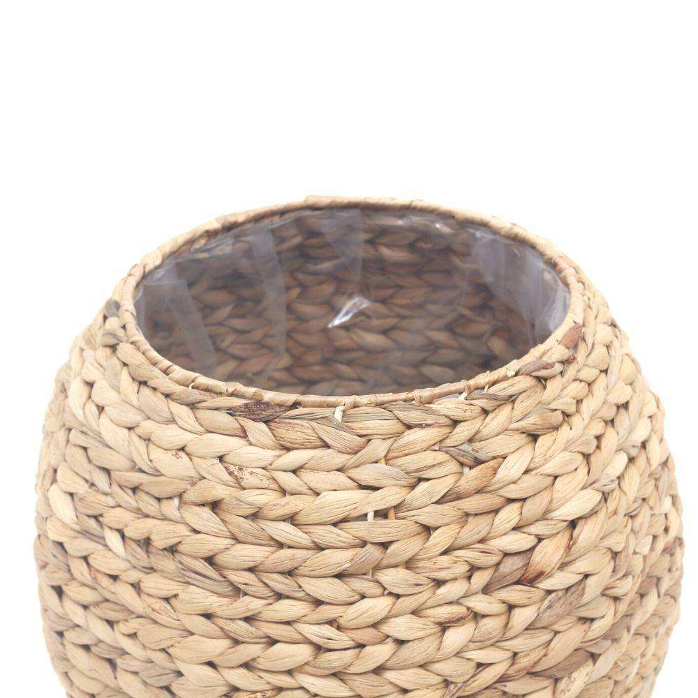 Rafa- Water Hyacinth Natural Round Floor Planter 