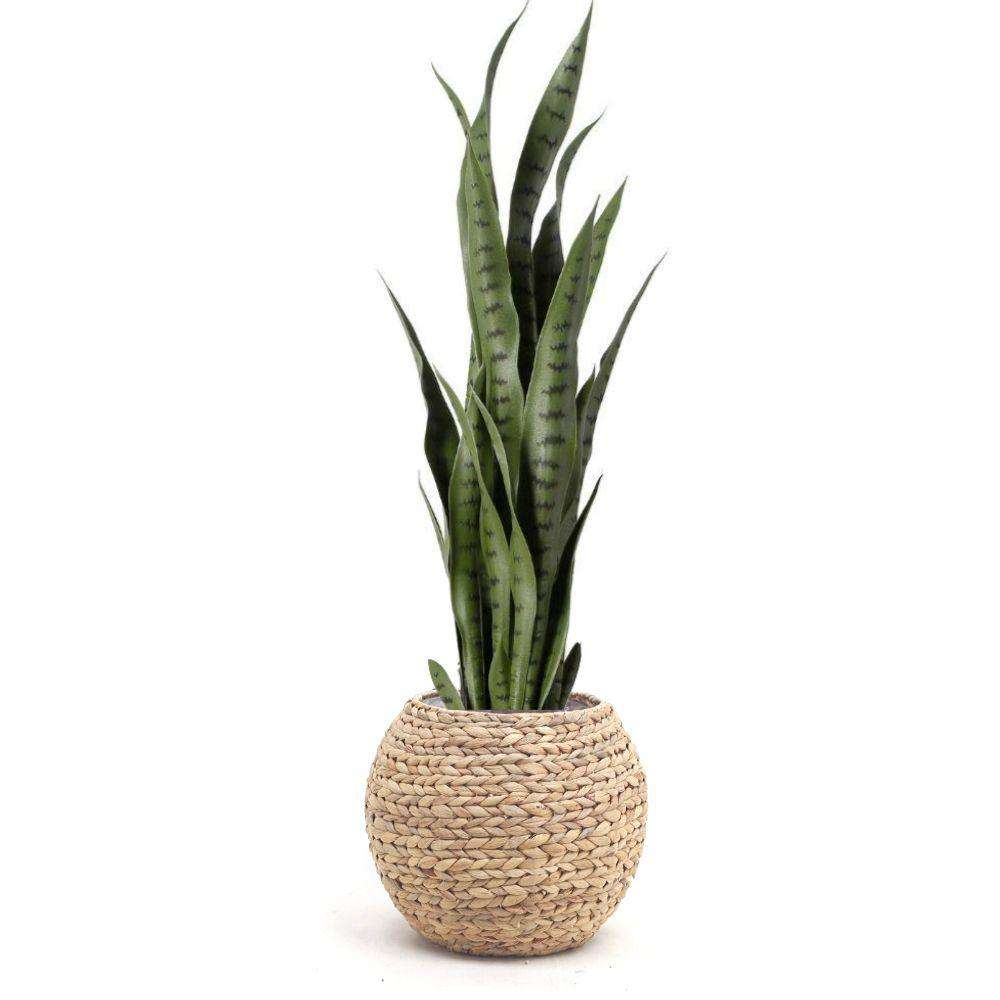 Rafa- Water Hyacinth Natural Round Floor Planter 