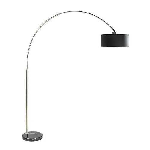 Modern 81-inch Tall Arch Floor Lamp with Black Drum Shade and Marble Base - Free Shipping