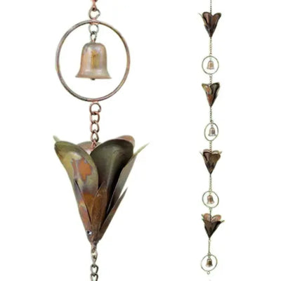 Flamed Lily Flower Rain Chain 
