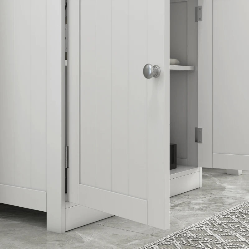 Bathroom Vanity, 24" Pedestal Sink Bathroom Vanity Furniture with 2 Doors and Shelf, White