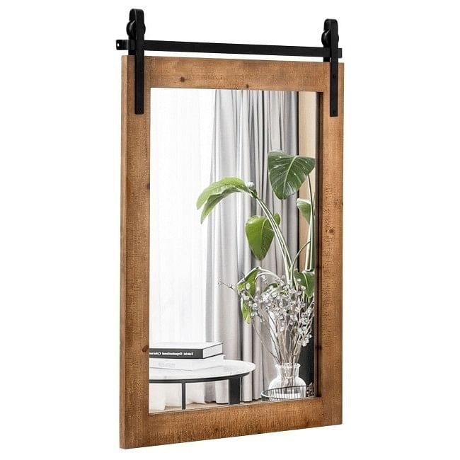 30 x 22 Inch Rustic FarmHouse Wall Mounted Bathroom Mirror - Free Shipping