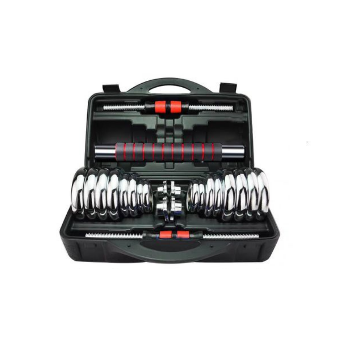 Cast Iron Adjustable Dumbbell Set with Barbell Bar Connector