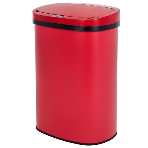 Red 13 Gallon Stainless Steel Motion Sensor Trash Can - Free Shipping