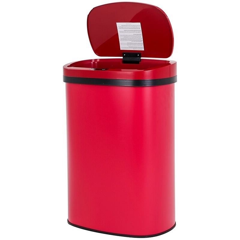 Red 13 Gallon Stainless Steel Motion Sensor Trash Can - Free Shipping