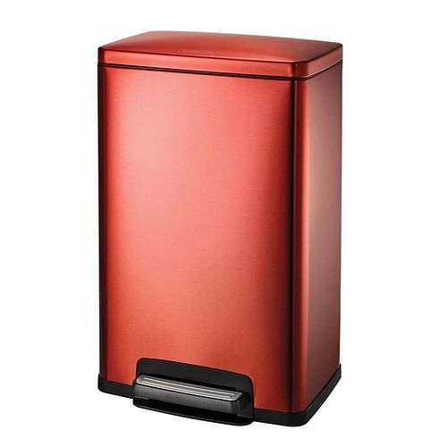 Stainless Steel 13-Gallon Kitchen Trash Can with Step Lid in Copper Red Finish - Free Shipping 