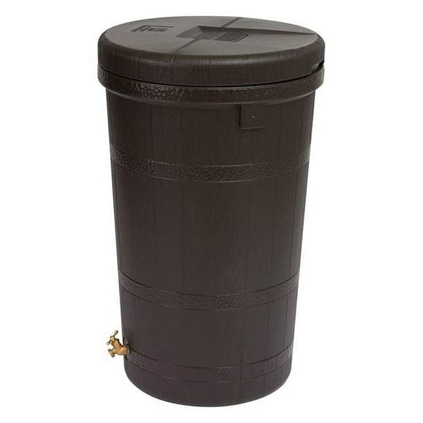 Dark Brown Single Spigot Eco 50-Gallon Rain Barrel - Free Shipping 