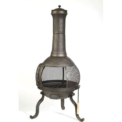 Rustic Outdoor Steel Cast Iron Chimenea Wood Fire Pit - Free Shipping 