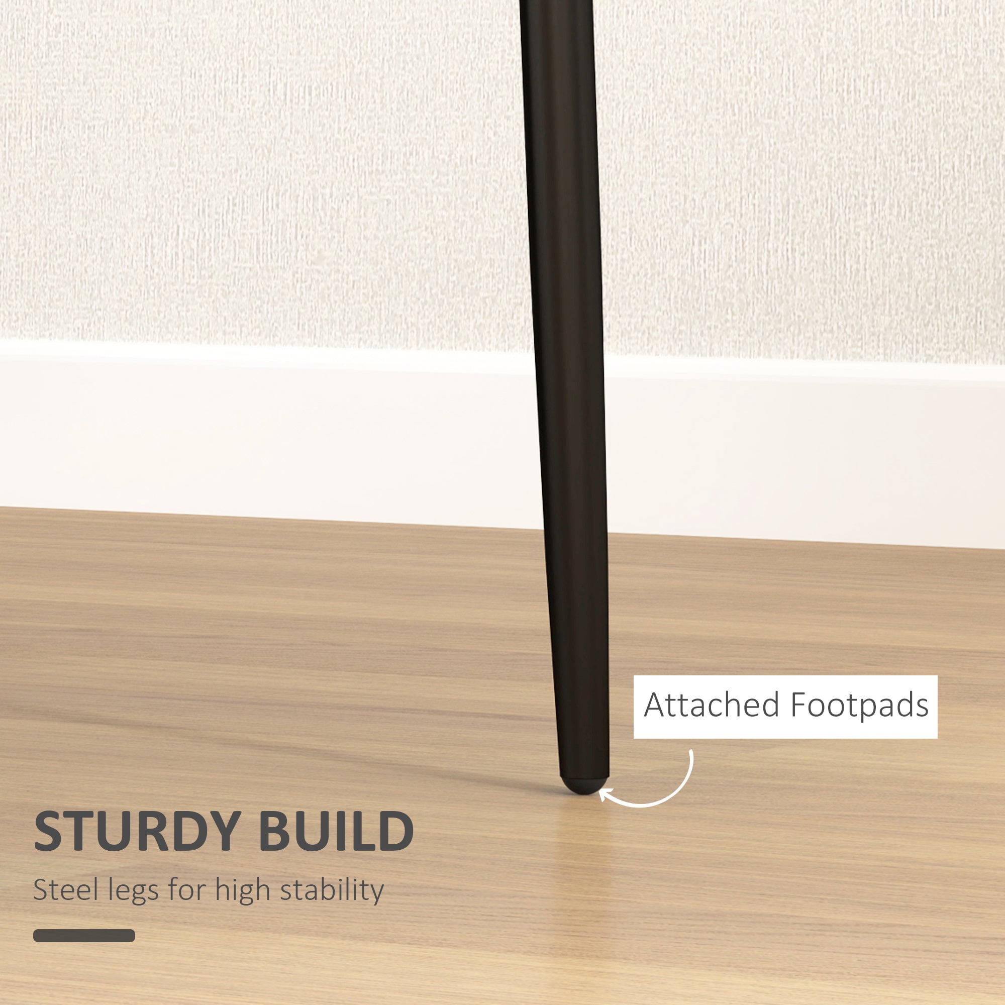 HOMCOM Modern Dining Chairs, Set of 4, High Back Upholstery and Metal Legs for the Living Room, Kitchen, Home Office, Black 