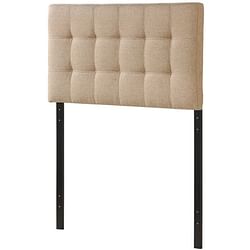 Twin size Modern Beige Tan Taupe Fabric Tufted Upholstered Headboard - Free Shipping 