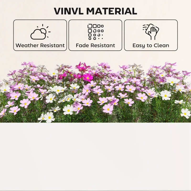 Vinyl Raised Garden Bed Kit, 2 x 2 x 1ft Modular Elevated Garden Box with Slotting Legs and Open Bottom, White