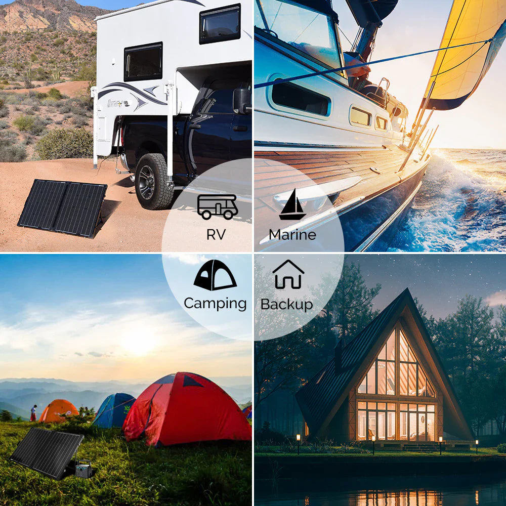 100W compact suitcase portable solar panel 