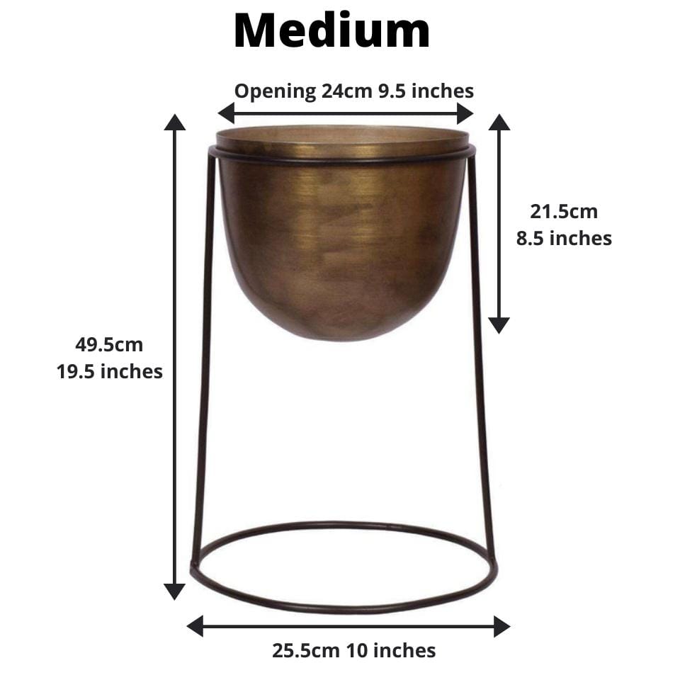 Rosita - Brass Planter On Stand 
