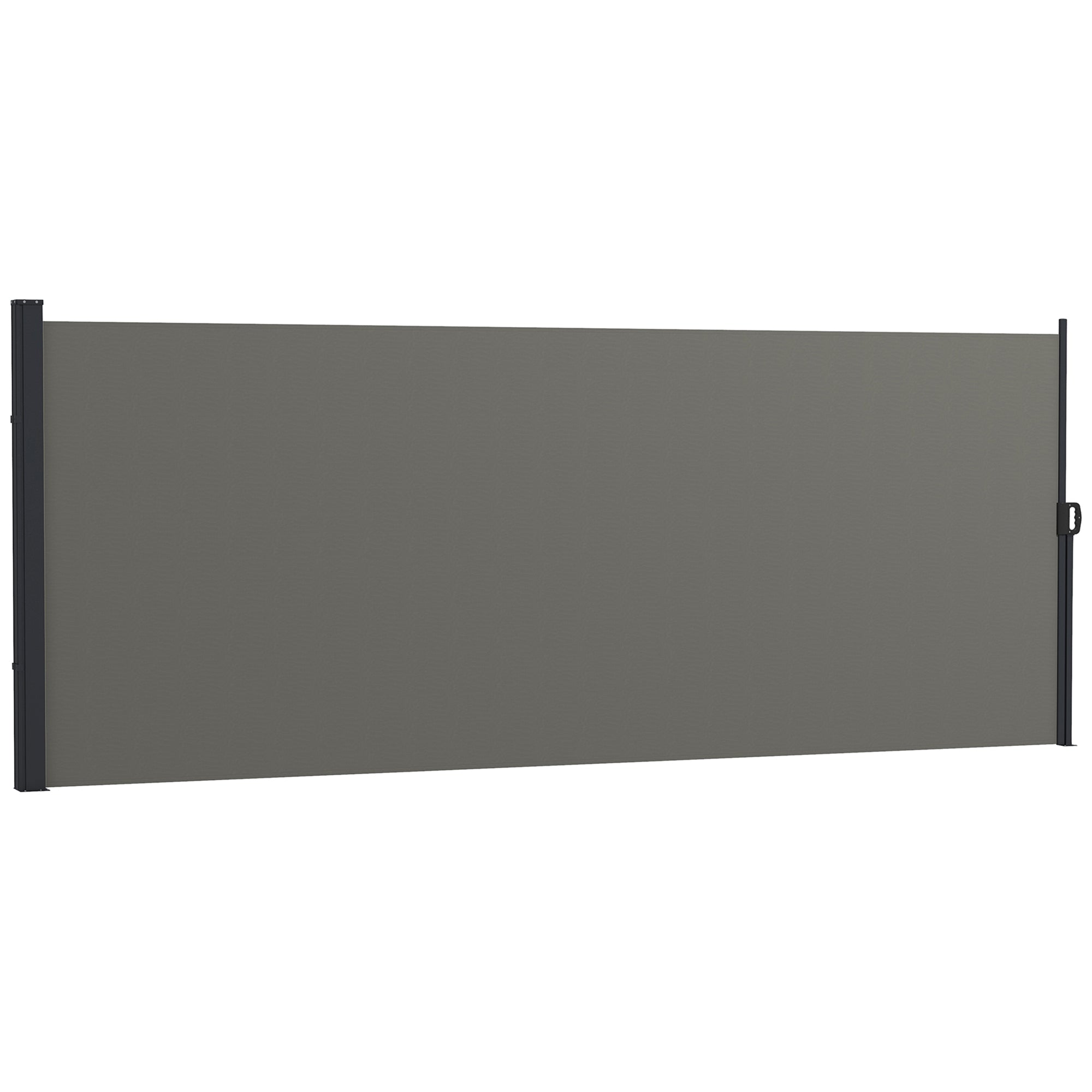 Outsunny Retractable Sidescreen: 13' x 5' Privacy Panel for Outdoor Garden Hot Tub Balcony Terrace Pool, Dark Grey 