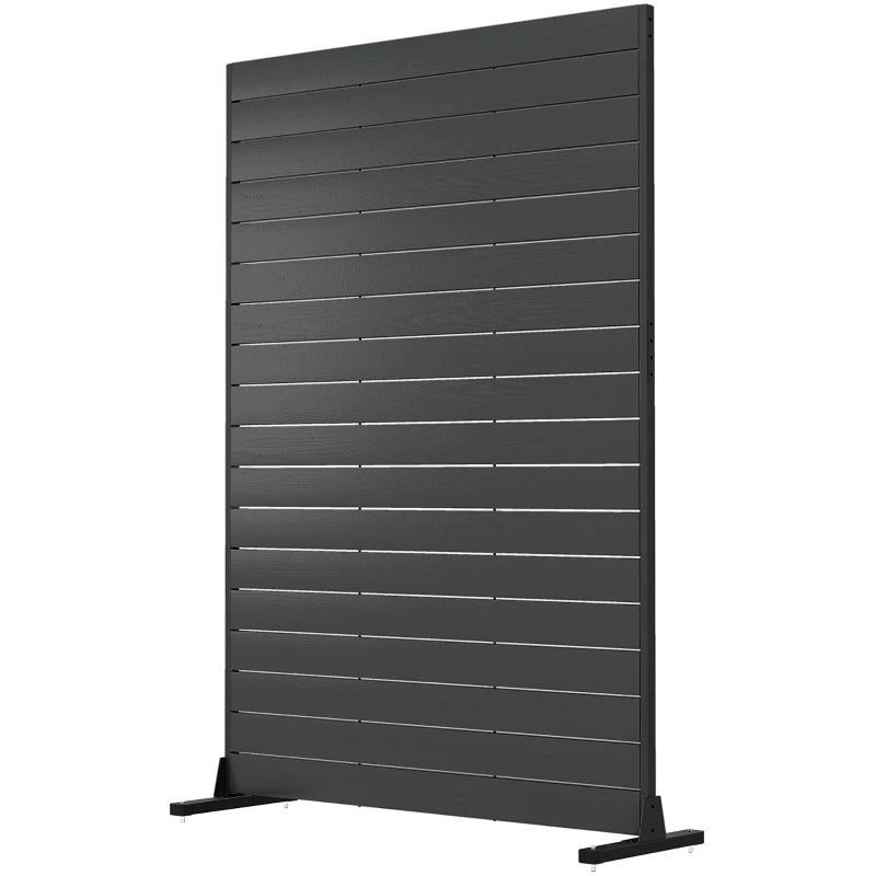 Outdoor Privacy Screen, 47.2" x 68.5" HDPE Decorative Screen Panel with Stand, Freestanding Privacy Panel, Black