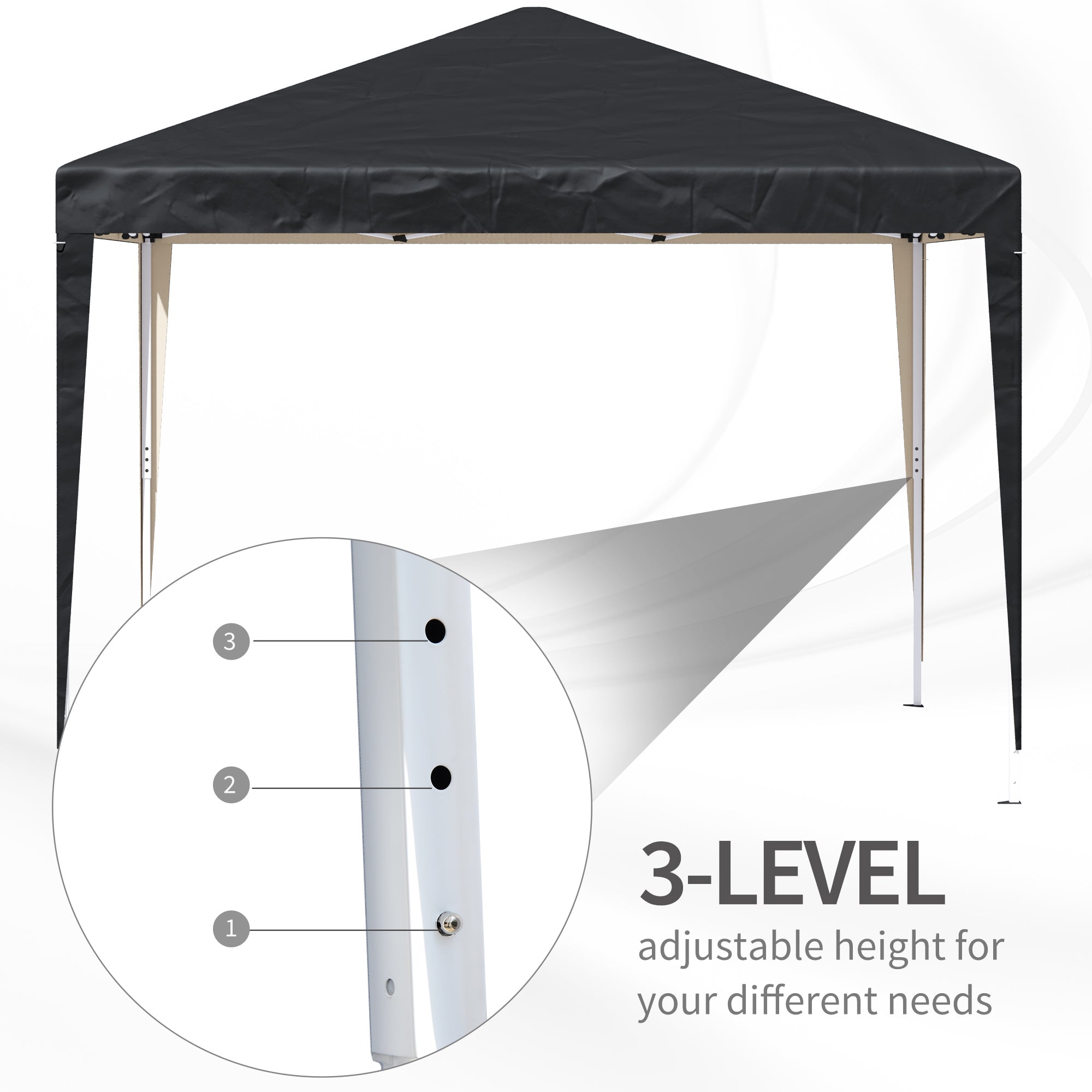 Outsunny 10 x 10ft Folding Pop Up Tent Outdoor Gazebo Canopy with Carrying Bag, Black 