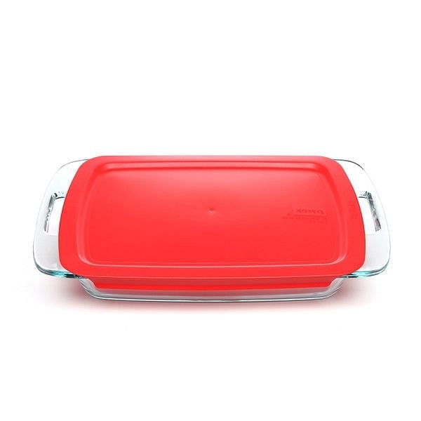 6-Piece Glass Bakeware Food Storage Set with Red Plastic Lids - Free Shipping 