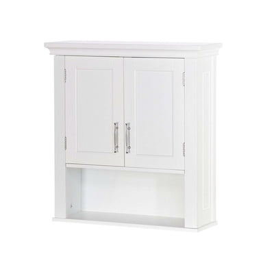 White Bathroom Wall Cabinet Cupboard with Open Shelf - Free Shipping 